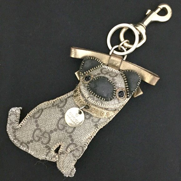 Gucciori Dog GG Logo Canvas Leather Key Holder - Picture 1 of 8